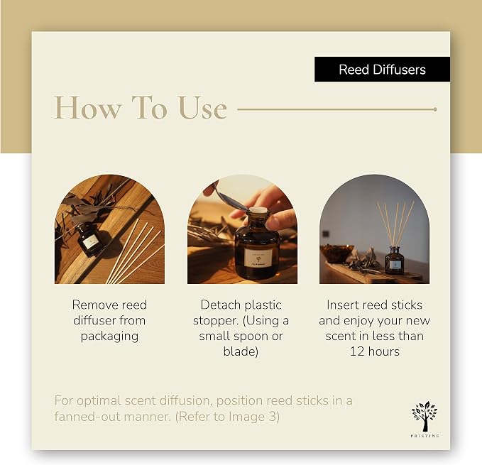 PRISTINE Japanese Ryokan/Inspired by Shang Hotel Reed Diffuser Refill with Free Reed Sticks | Fresh Lavender, Sandalwood Oil Diffuser Refills | Premium Hotel Lobby Reed Diffuser Oil Refill