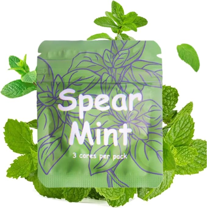 1 Pack Plant-Based Spearmint Essential Oil Cores for Necklace Diffusers - 5.5mm x 30mm Aromatherapy Inserts, Natural Scent Refills 3 Pcs