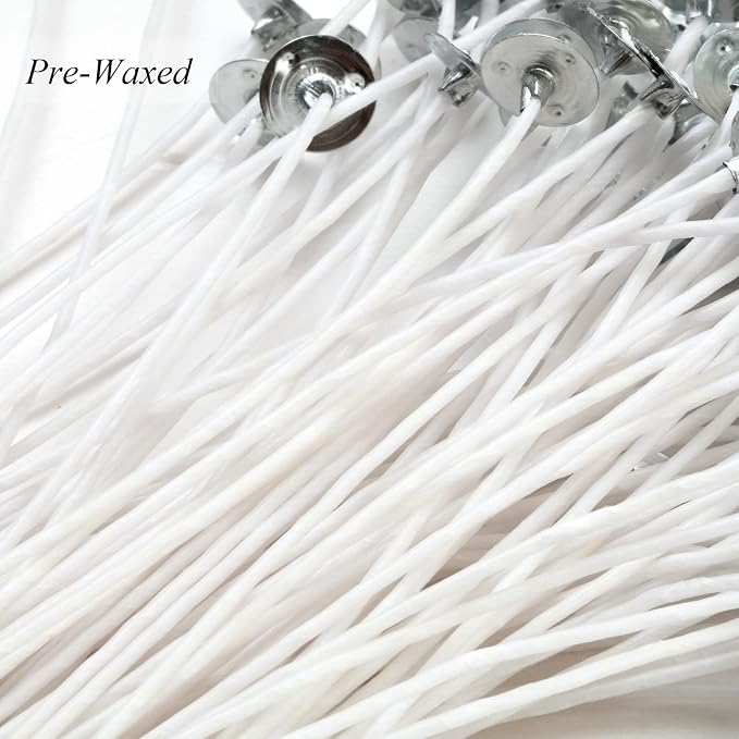 Candle Wicks,Candle Wicks for Candle Making,6 Inch 100 Piece DIY Pre-Waxed Cotton Wick with Tabs
