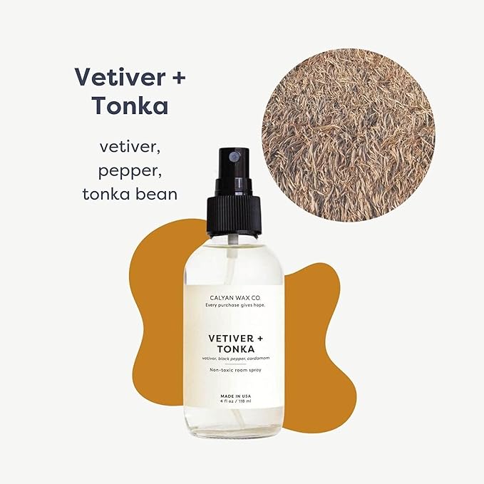 Calyan Wax Co. Vetiver & Tonka Room Spray, 4 fl oz