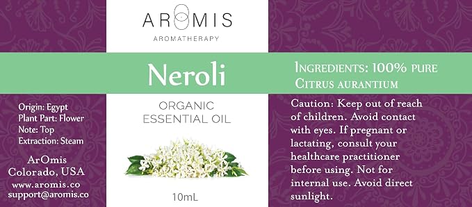 ArOmis Neroli Essential Oil - 100% Pure Therapeutic Grade - Undiluted, Premium Oil - 150 Micron Filtered, Perfect for Aromatherapy Diffusers (10ml / .34 fl oz)