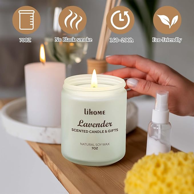 Candles Gifts for Women, Natural Soy Wax Candle for Home Scented Perfect for Christmas, Birthday, Mother's Day, Lavender Scented Candles