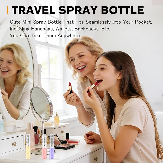Mini Spray Bottle 5ml, Refillable Glass Spray Bottle, Glass Bottle Atomizer, Perfume Mouthwash Atomizer for Cleaning Refillable Container for Travel, Essential Oils, Perfume 60 Pcs, 5ml