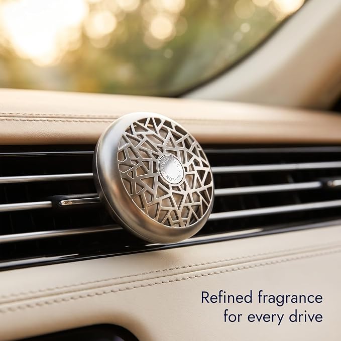 MAISON BERGER Car Diffuser Set, Aroma Energy | Grapefruit Orange Zest Notes, Refillable Vent Clip, 4-Week Passive Diffusion