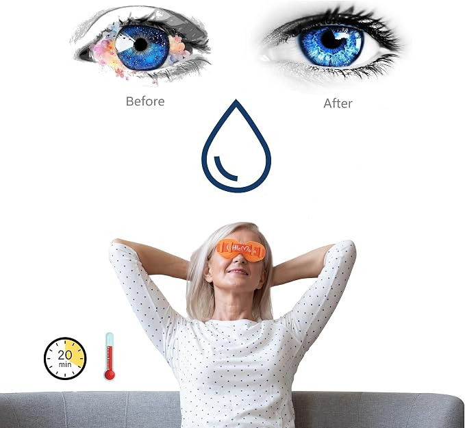 LittleMum Warm Eye Compress for Dry Eyes, Microwavable Reusable Eye Mask with Long-Lasting Beeswax Heat, Soft Silicone Eye Mask for MGD, Eye Fatigue & Relaxation