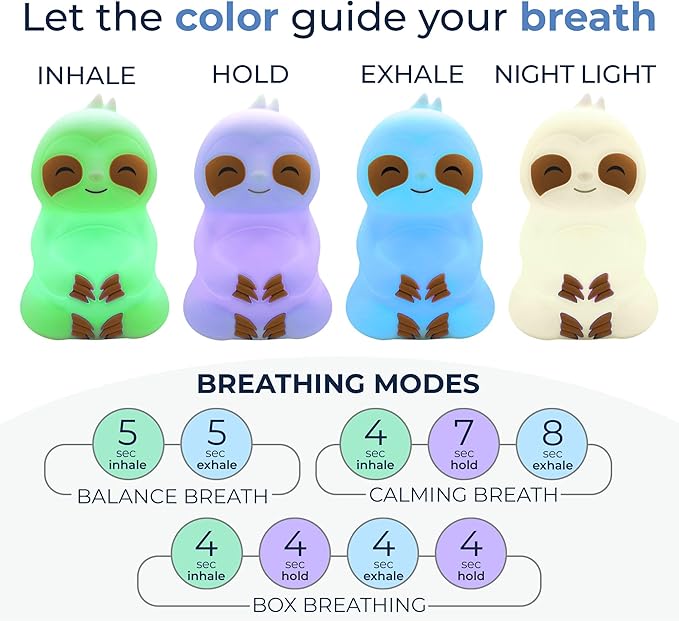 Mindsight 'Breathing Buddha' Guided Visual Meditation | 3 Modes to Slow Your Breathing & Calm Your Mind | Stress & Anxiety Relief | Wellness Gift | Adults, Kids, Classrooms | USB Rechargeable