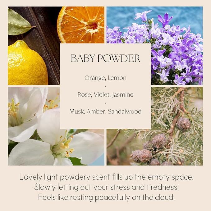 396 st. Reed Diffuser Oil Refill, Baby Powder(Also Known as Refreshing Air), 16.9oz(500ml), 10 Fiber Reed Sticks/Home Fragrance, Scented Oil Refills, Oils for Reed Diffuser, Home Décor