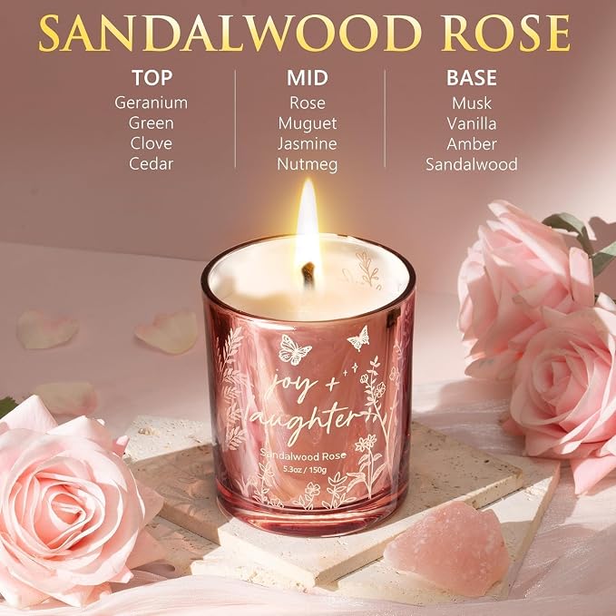 Scented Candles for Women, 3 Pack Candle Set Soy Candles for Home Scented Holiday Votive Candle Gifts Set, Mothers Day Birthday Gifts for Women Mom Her - Vanilla Coconut/Sandalwood Rose/Lemon Lavender