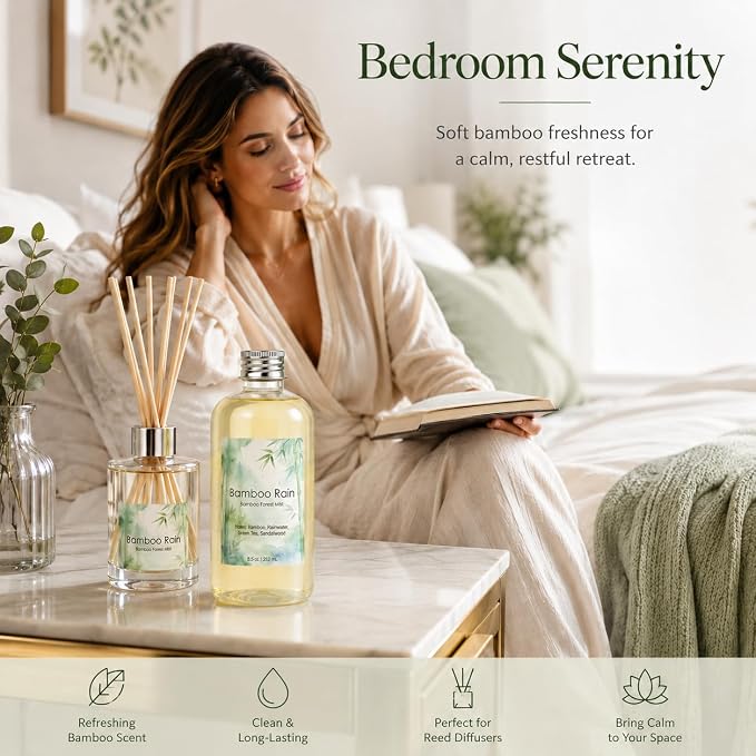 Bamboo Diffuser Oil Refill 8.5 Fl Oz, Luxury Hotel Collection Scent Inspired by Westin, Natural Fragrance Oil for Ultrasonic Diffuser, Room Spray, Air Freshener & HVAC in Home Office (Bamboo)