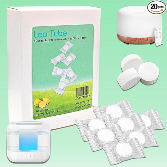 Cleaning Tablets for Humidifiers & Diffusers, Remove Stains and Residue, Prevent Buildup, Humidifier Cleaner Tablets (20-Pack)