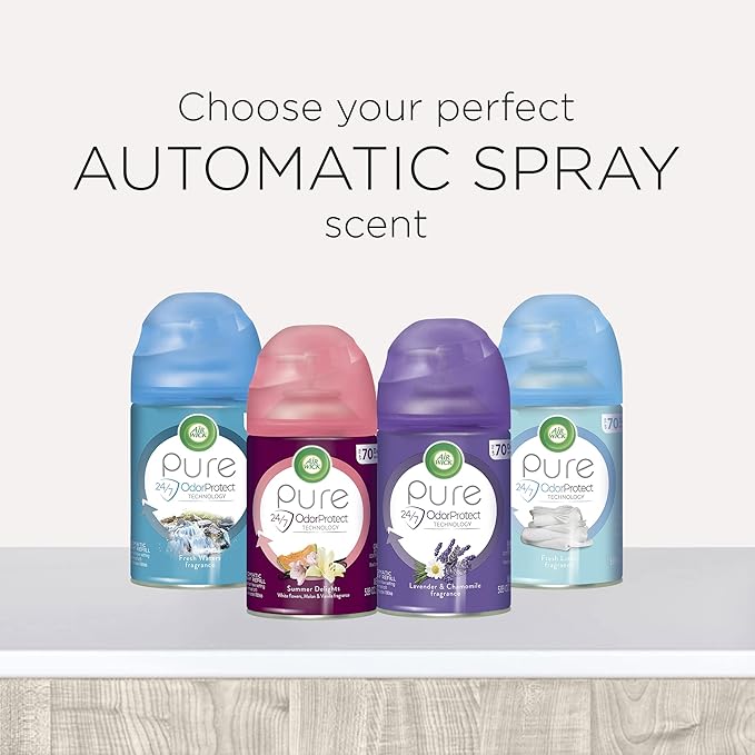 Air Wick Automatic Air Freshener Spray Refill, 2ct, Summer Delights, Odor Neutralization, Essential Oils (Pack of 2)