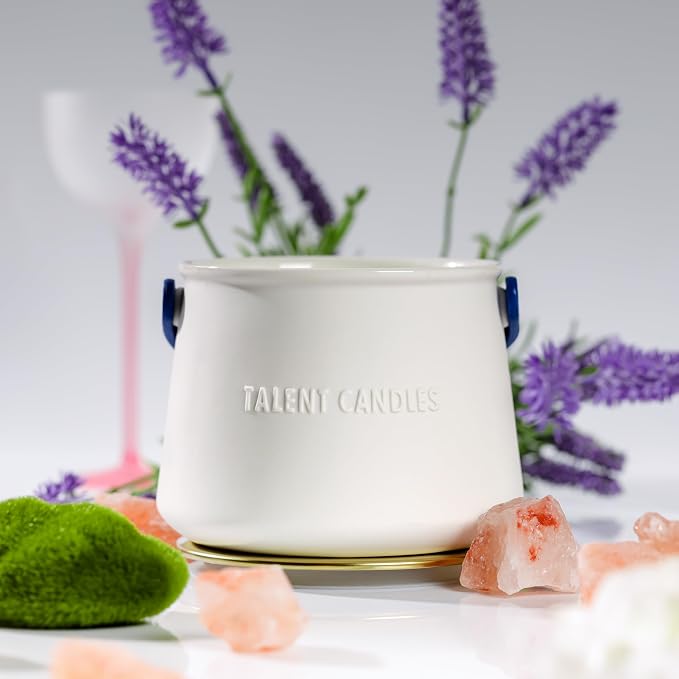 Scented Candles Ceramics Cup Handheld 3 Wicks Natural Soy Wax Candles Gifts for Women & Men (Summer Night)