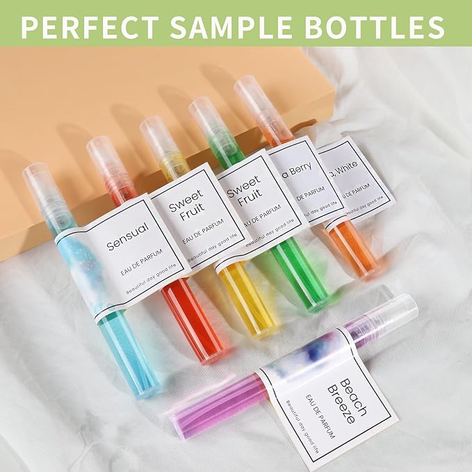 Teenitor 20Pcs Mini Spray Bottles, 10ml 5ml Perfume Atomizer Fine Mist, Plastic Perfume Bottles Empty, Clear Perfume Travel Refillable Spray Bottle