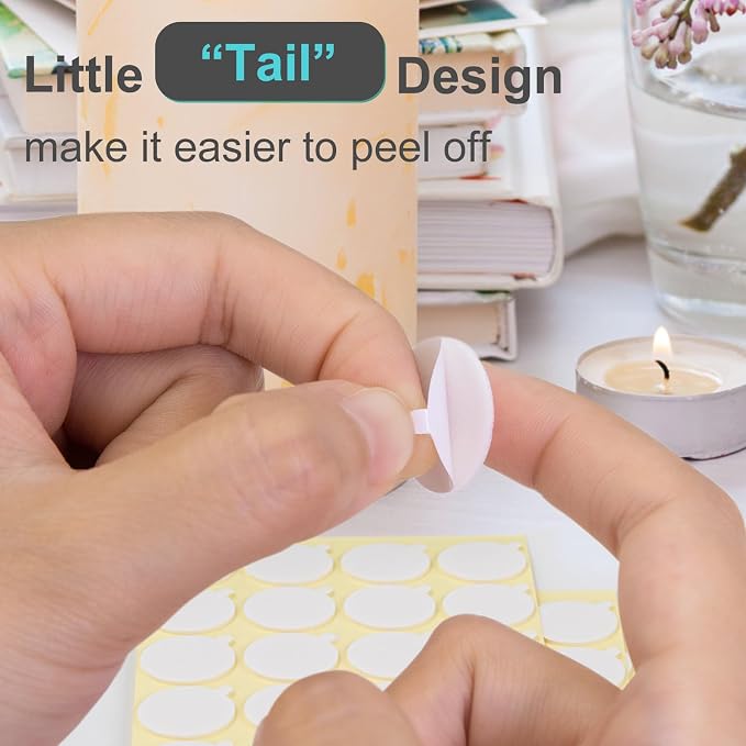 2400PCS Candle Wicks for Candle Making, Candle Wick Stickers, Heat Resistance Double-Sided Stickers with The Little ”Tail “, Stickers for Candle Making