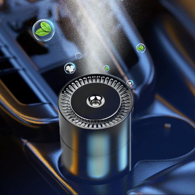 Car Diffuser Usb Mini Humidifier,Usb 3 Gears Adjustable Automatic Induction Portable therapy Humidifier With Colorful Light (Gray)