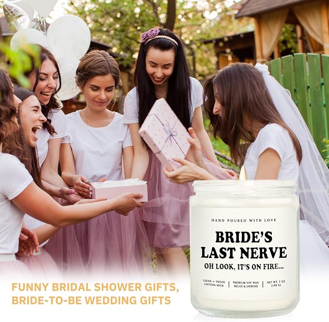Niyewsor Funny Bride Gifts, Bridal Shower&Bachelorette Gifts for Bride, Handmade Lavender Scented Candle, Brides to Be, Engagement, Wedding Gift, 7oz, Soy Wax