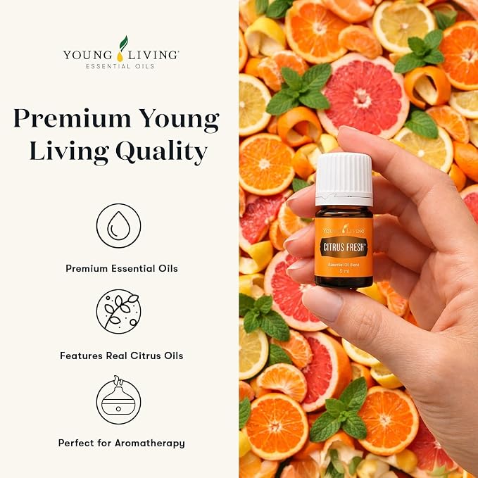 Young Living Citrus Fresh Essential Oil Blend | 5 ml | Bright Citrus Aroma with Orange, Grapefruit, Mandarin, Lemon & Spearmint | Essential Oil Blend for Diffusers, Aromatherapy & Everyday Use