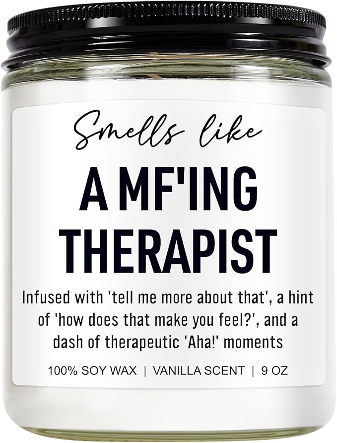 Younift Funny Scented Candle, Therapist Gifts, Therapy Office Decor & Must Haves, Occupational Therapy Gifts, Mental Health, Psychology Graduation, Therapist Appreciation Presents, Psychologist