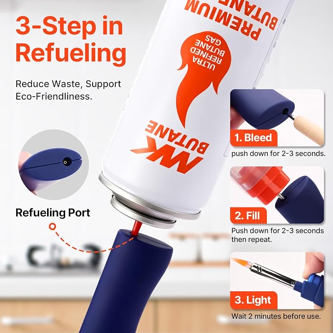 MK Lighter Candle Lighters, Windproof Flame, Ideal for Candle, BBQ, Camping, Outdoor, Butane Refillable, Multipurpose Lighters (NBR-10PC)