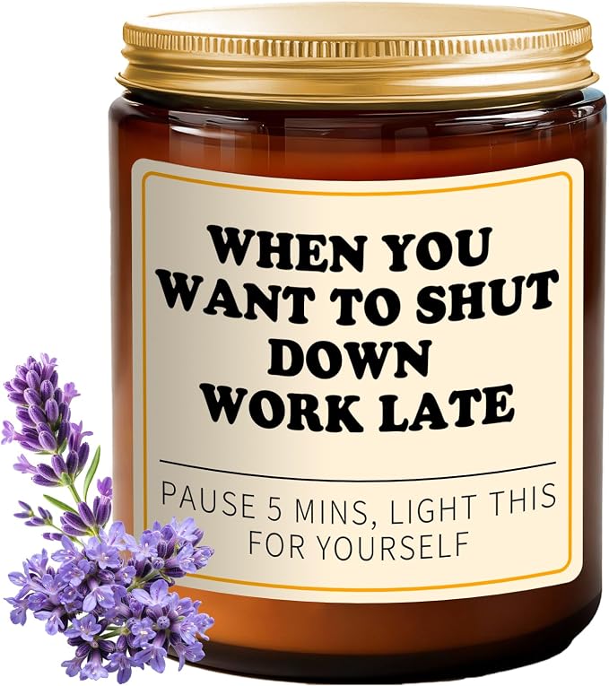 Relaxation Gifts for Women Men - Calming Lavender Scented Candle, 7 Oz Soy Candles Relaxing Gift for Friends, Coworker, Mom, Sister, Boss, Employees - Retirement Candle Appreciation Gifts at Work