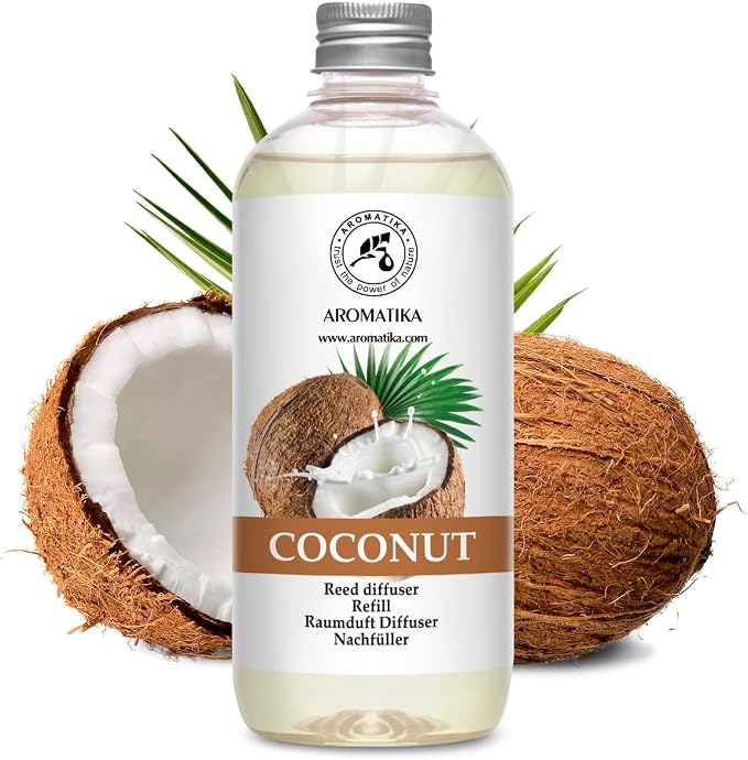 Reed Diffuser Refill Coconut 17 Fl Oz - Room Diffuser Refill - Home Fragrance - Air Freshener - Scented Diffuser - Coconut Aroma - Room Fragrance - Coconut Scented Diffuser