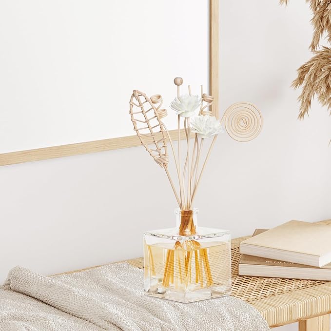 12 Pcs Reed Diffuser Sticks Rattan Flower Reed Fragrance Diffuser Set Diffuser Sticks for Office Home Decor