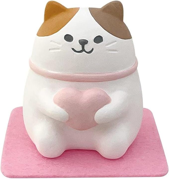 Stone Diffuser Cute Lucky Cat Passive Diffuser for Essential Oil, Non-Electric (Pink)