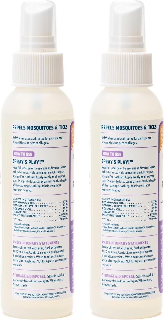 Wondercide - Mosquito, Tick, and Insect Repellent with Natural Essential Oils - Bug Spray and Killer - Safe for Family - Rosemary 2-Pack of 4 oz Bottle