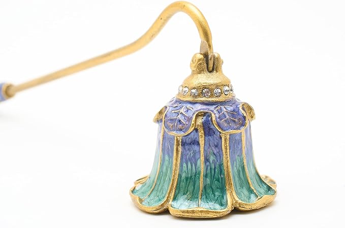 Vintage Flower-Shaped Candle Snuffer, Hand-Painted Metal Candle Extinguisher with Non-Slip Handle, Artistic Floral Candle Tool for Home Decor