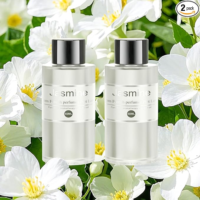 Amor Lyris 2 Packs Essential Oil Refill for Smart Car Air Freshener, 3.5OZ Car Diffuser Refill, Aromatherapy Perfume Refill Can be Used for 4-8 Months, Made with Natural Plant Extracts, Jasmine