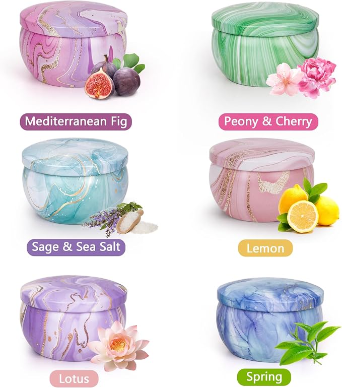 Candles Gifts for Women, 6 Pack Scented Candles for for Home Scented, Natural Soy Wax Aromatherapy Candle Gift Set for Christmas, Friends Birthday, Mothers Day, Teacher Appreciation Gifts