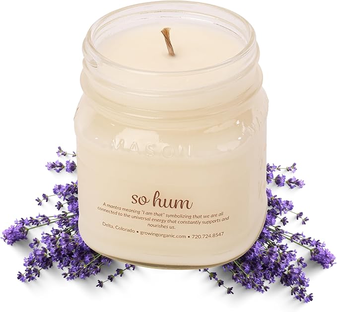 Meditation Soy Wax Candle, Relaxing and Banishing Negative Energy, Non-Toxic Handpoured Glass Jar Candle - Clean Burning, Long Lasting, Candles for Home, Fragrance (Lavender + Sage)
