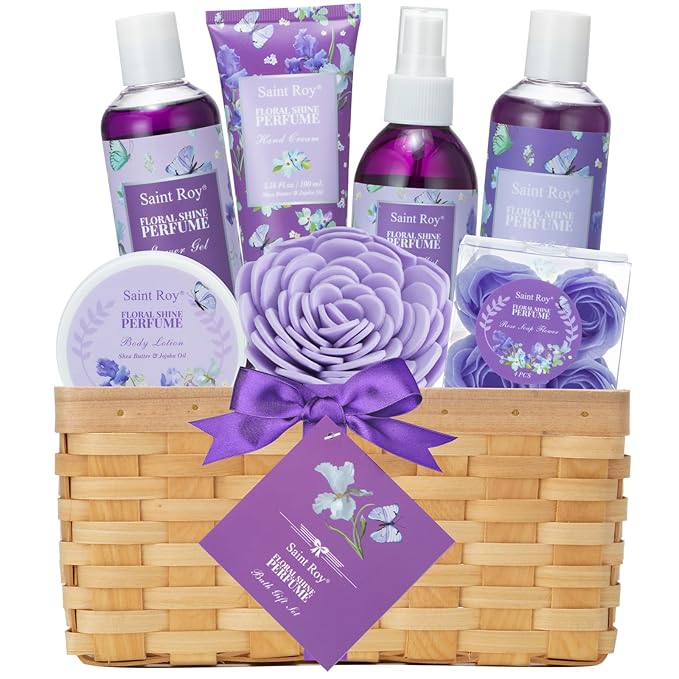 Spa Gifts for Women, Perfume Gift Set for Women Birthday Gifts for Womens Mom Grandma Teacher Nurse, Perfume Bath and Body Gift Basket, Skin Care Set, Spa Kit, Self-Care Set, Home Spa Gift