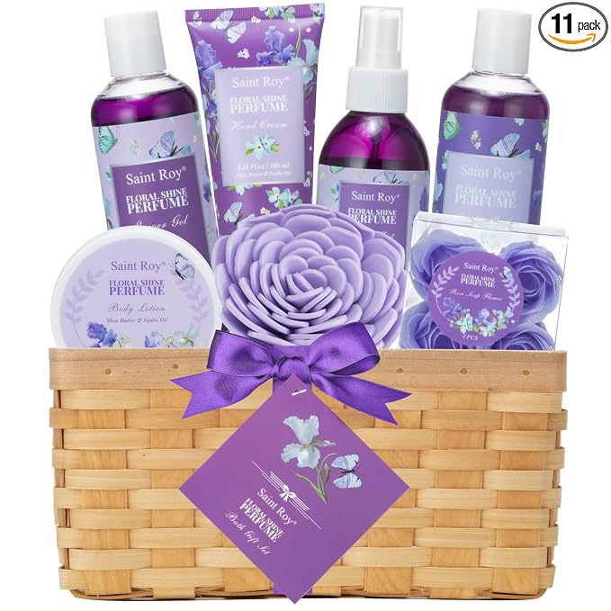 Spa Gifts for Women, Perfume Gift Set for Women Birthday Gifts for Womens Mom Grandma Teacher Nurse, Perfume Bath and Body Gift Basket, Skin Care Set, Spa Kit, Self-Care Set, Home Spa Gift