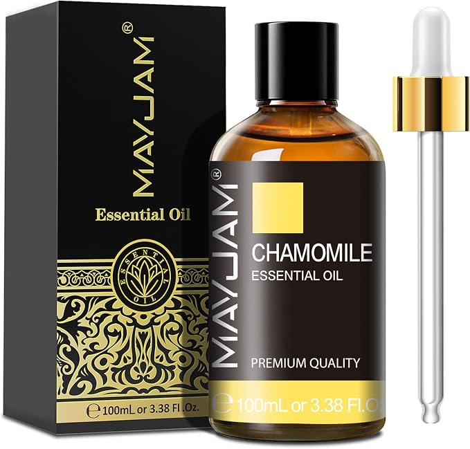 Chamomile Essential Oil(100ml) - MAYJAM 3.38fl.oz Pure Essential Oils - Use in Aromatherapy, Massage Blend & Diffusers - Chamomile Oil
