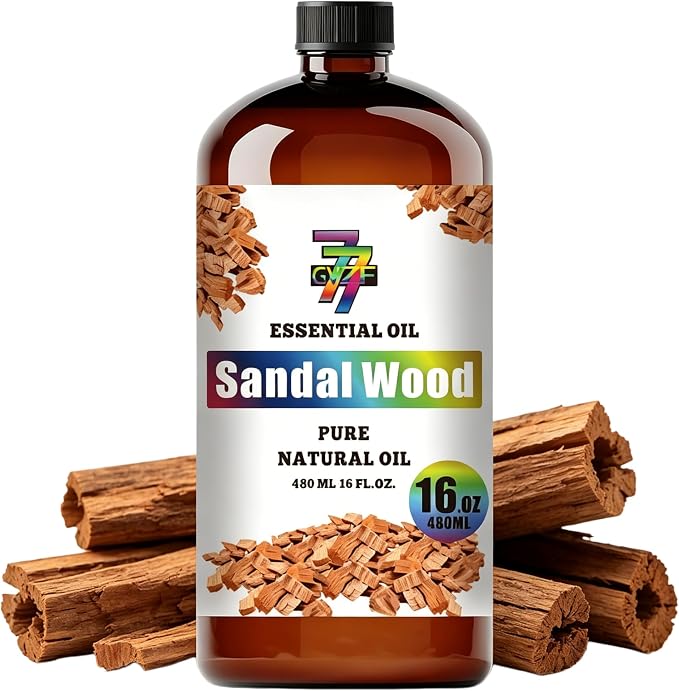 Sandalwood Essential Oil, Sandalwood Oils, for Diffuser, Meditation, Humidifier, DIY Candles, Soap, Yoga, Massage, Gift, Essential Oil, GV77ZF Sandalwood Fragrance Oil - 16 fl oz (480 ml)