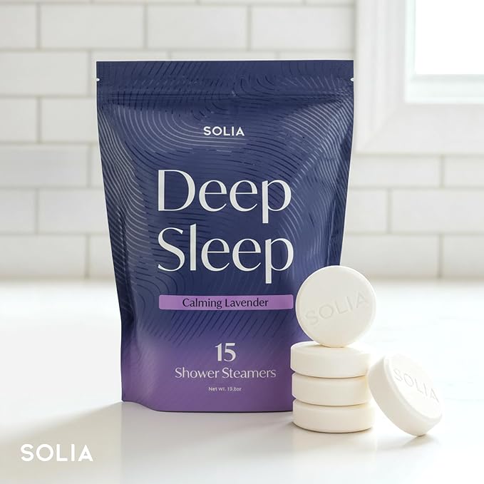 Solia Natural Lavender Shower Steamers - Patent-Pending - Real Essential Oil Lavender Tablets, Spa Steamers Aromatherapy, 15-Pack