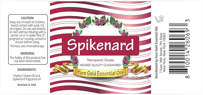 Pure Gold Essential Oils - Spikenard Essential Oil - 0.33 Fluid Ounces