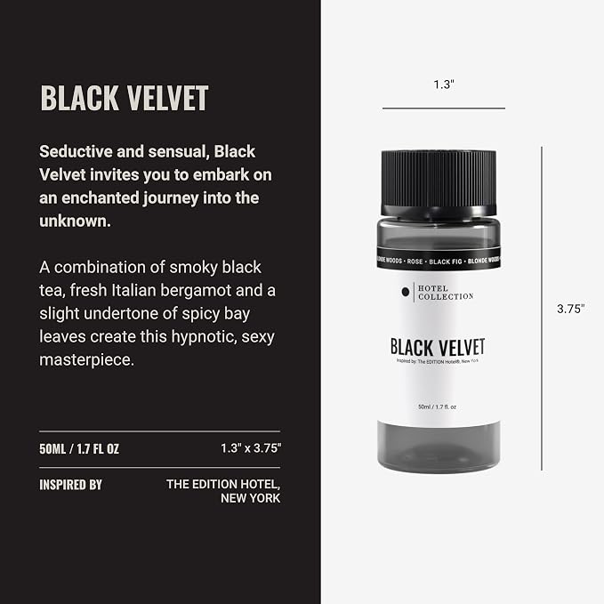 Hotel Collection Diffuser Oil - Black Velvet - Aromatherapy Essential Fragrance Oil - Blonde Woods, Rose, and Black Fig - 50ML 1.7 Fl oz