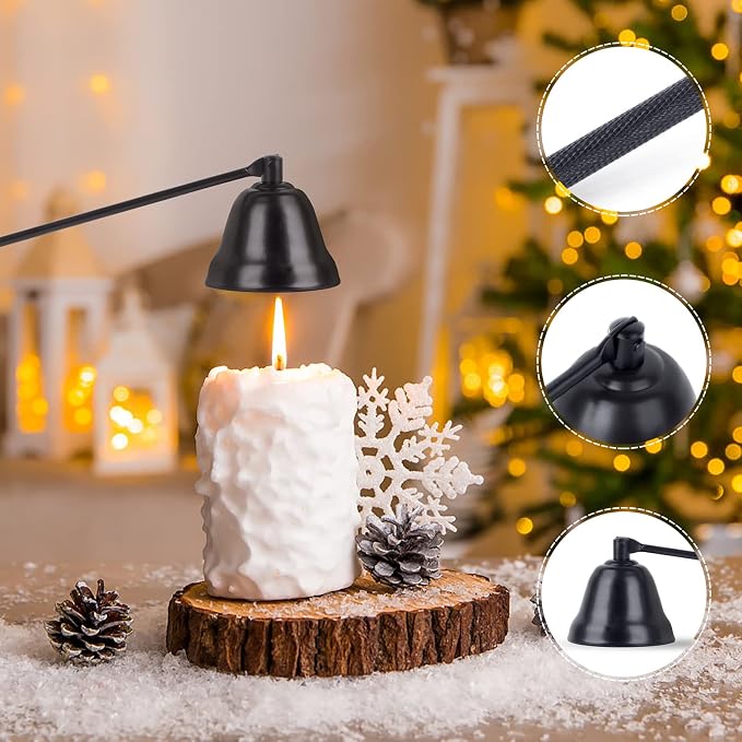3 in 1 Candle Tools Set, Candle Wick Trimmer, Candle Cutter, Candle Snuffer, Candle Wick Dipper Accessory Set - Black