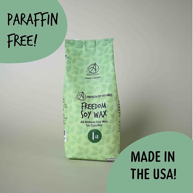 American Soy Organics - 1 lb Freedom Soy Wax Beads for Candle Making - Microwavable Wax Beads - Premium Candle Making Supplies