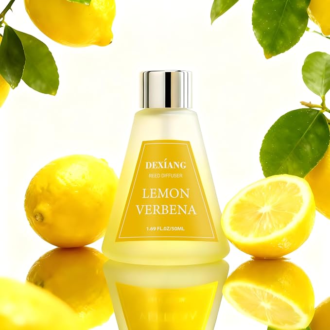 Reed Diffuser Set of 3 Pack, Lemon Verbena/Mango Passion Fruit/Clean Linen Oil Diffuser Reed Diffusers for for Home, Bathroom, Office Decor, 1.7 Fl.oz, Total 5.1Oz