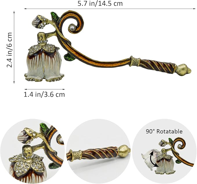 Candle Snuffer, Decorative Candle Extinguisher Snuffer with Long Handle, Vintage Metal Candle Tool for Putting Out Candle Flame Safely (White)