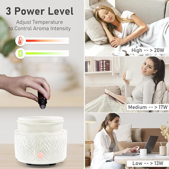EQUSUPRO Wax Melt Warmer for Scented Wax Melts- Electric 4 in-1 Ceramic Candle Wax Warmer Burner Fragrance Wax Melter for Home Office Bedroom Living Room Decor & Gifts for Women