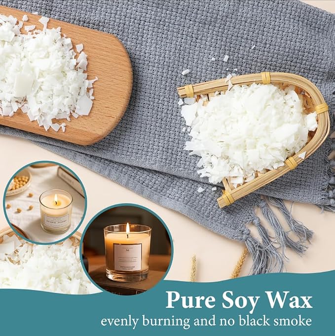 SAEUYVB Candle Making Kit,Soy Wax for Candle Making,DIY Candle Making Supplies,Including 5lbs Natural Soy Wax Flakes,Wax Melter,Candle Wicks,Candle Kit for Adults,Beginnner