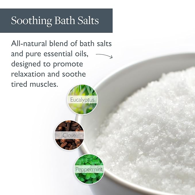 Scentered Prepare for a Great Night's Sleep Bath Set - Bath Salts, Aromatherapy Balms, Body Loofah, Hair Tie & Shower Cap - Relaxing Bath Set for Restful Sleep