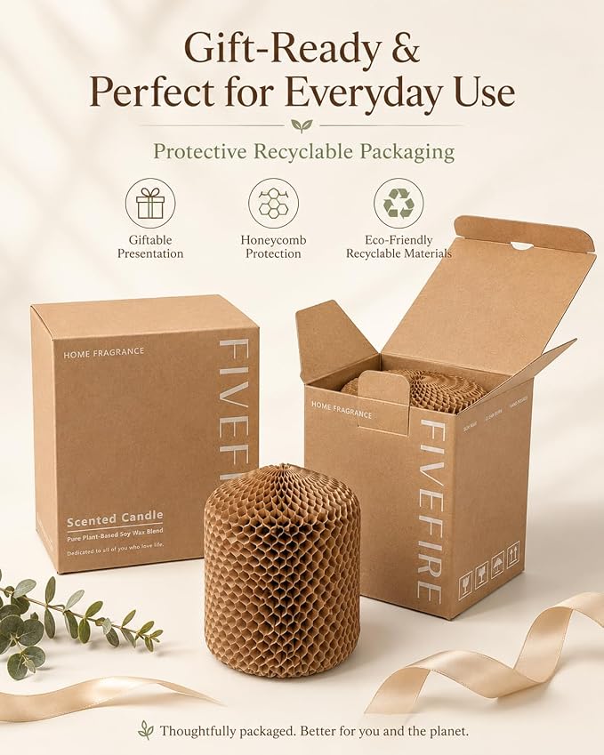 Apple Cinnamon Home Scented Candles, 13oz Organic Soy Wax, 76-Hour Clean Burning, Natural Candles Non Toxic, Spicy & Sweet Scent for Relaxation, Aromatherapy Housewarming Candle for Men Women