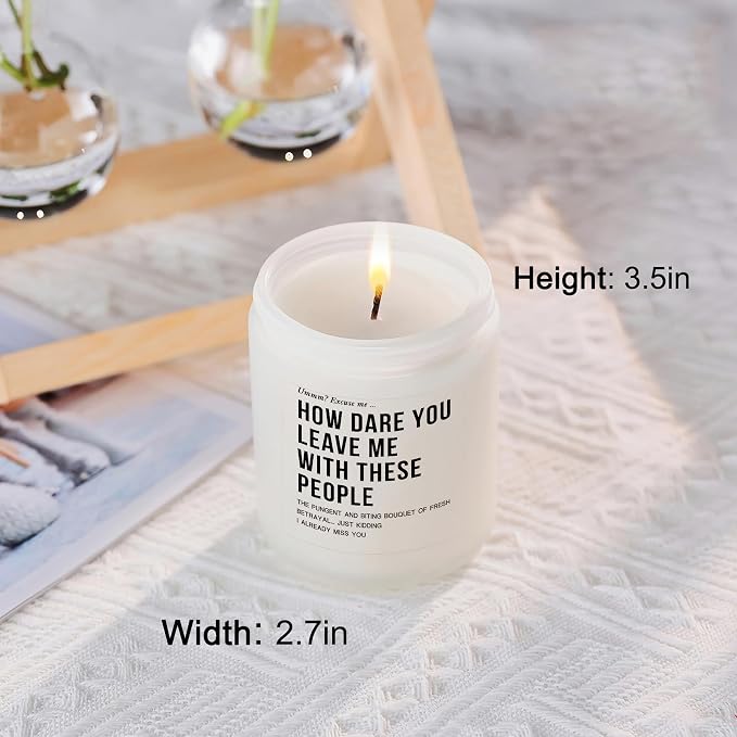 Unique Farewell Gifts for Women Coworkers & Bosses: Funny Employee Going Away Gifts - 'Goodbye, New Job' Good Luck Candle for Work Bestie