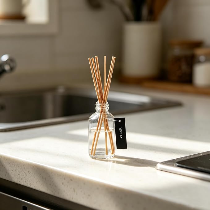 Hosley Reed Diffuser Bottles Set of 4 (85 ml) – Refillable Glass Empty Bottles for Essential Oils, Home Fragrance, Aromatherapy & Décor