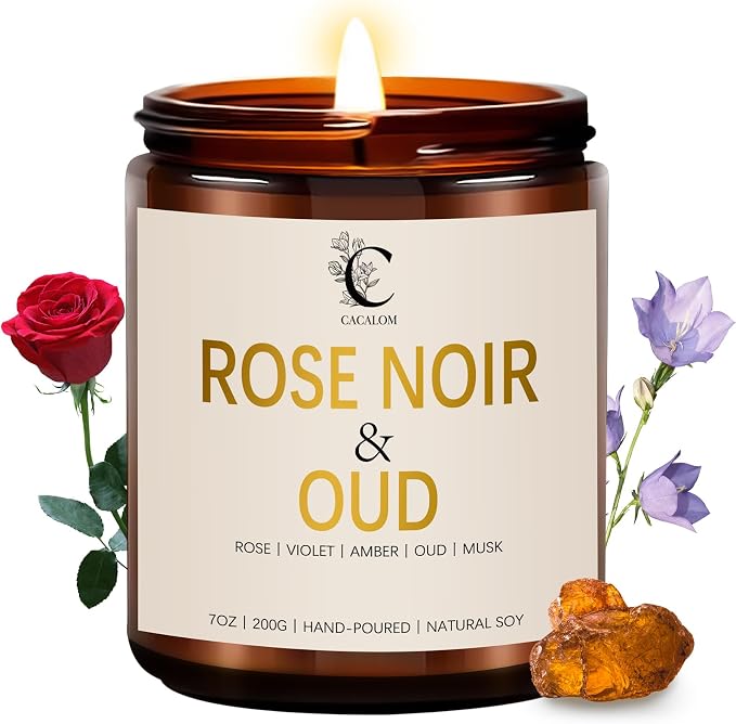 Rose Scented Candles for Women, Stress Relifef Aromatherapy Spa Candle Soy Wax Long Lasting Bath Relaxing Candles